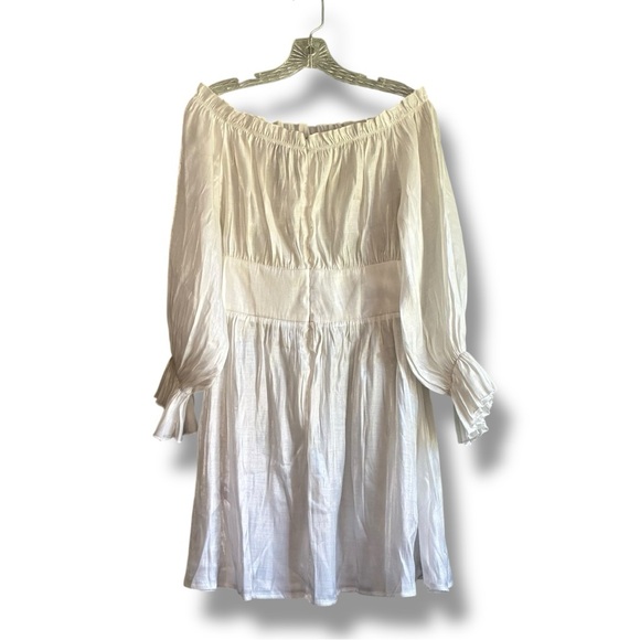 AREA Stars taffeta peasant off the shoulder mini dress NWT - Picture 2 of 7